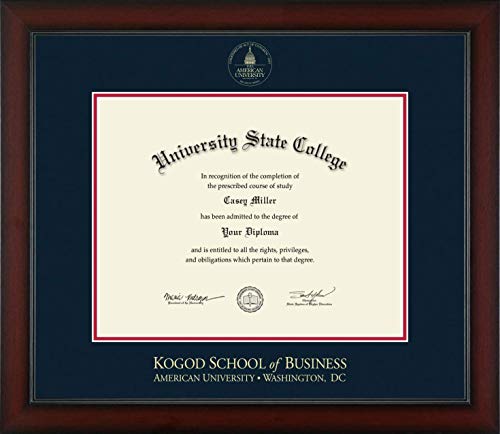 American University Kogod School of Business - Officially Licensed - Gold Embossed Diploma Frame - Document Size 14" x 11"