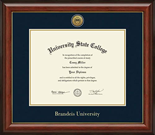 Brandeis University - Officially Licensed - Gold Medallion Diploma Frame - Document Size 12" x 9.5"