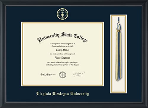 Virginia Wesleyan University - Officially Licensed - Gold Embossed Tassel Diploma Frame - Document Size 11" x 8.5"