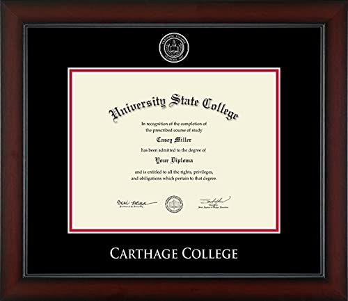 Carthage College - Officially Licensed - Silver Embossed Diploma Frame - Document Size 11" x 8.5"