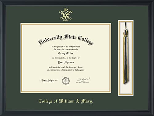 College of William & Mary - Officially Licensed - Gold Embossed Tassel Diploma Frame - Document Size 13" x 10"