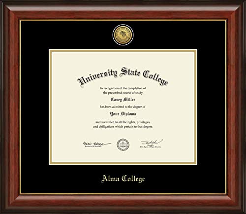 Alma College - Officially Licensed - Gold Medallion Diploma Frame - Document Size 11" x 8.5"