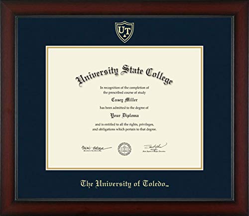 The University of Toledo - Officially Licensed - Master's/PhD - Gold Embossed Diploma Frame - Document Size 14" x 11"