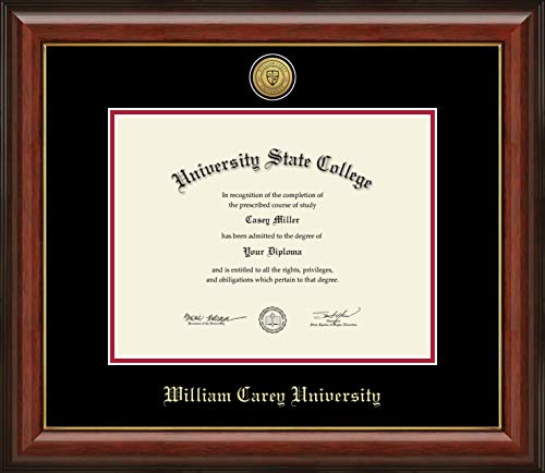 William Carey University - Officially Licensed - Gold Medallion Diploma Frame - Document Size 11" x 8.5"