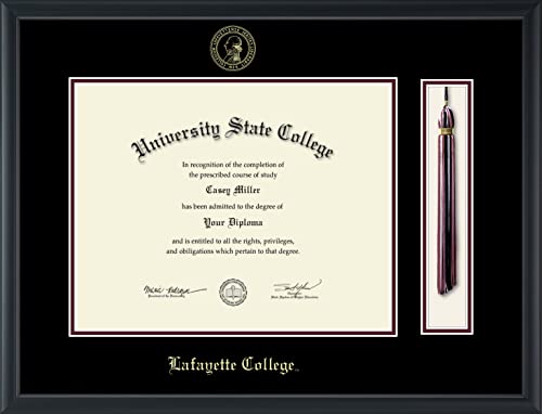 Lafayette College - Officially Licensed - Gold Embossed Tassel Diploma Frame - Document Size 14" x 11"