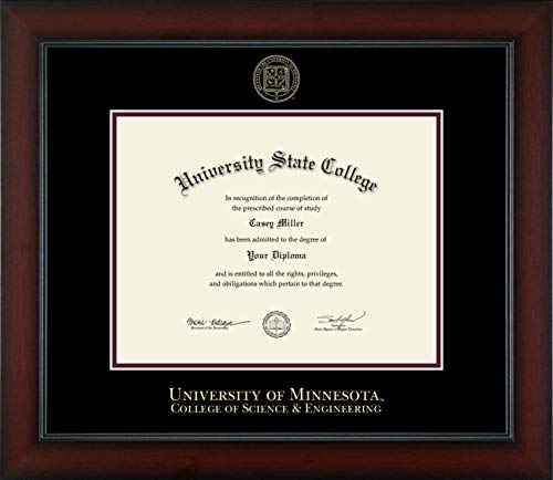 University of Minnesota Twin Cities College of Science & Engineering - Officially Licensed - Gold Embossed Diploma Frame - Document Size 11" x 8.5"