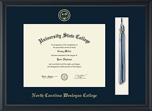 North Carolina Wesleyan College - Officially Licensed - Gold Embossed Tassel Diploma Frame - Document Size 11" x 8.5"