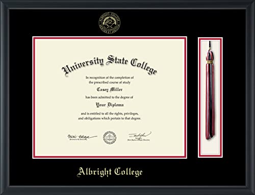 Albright College - Officially Licensed - Gold Embossed Tassel Diploma Frame - Document Size 14" x 11"