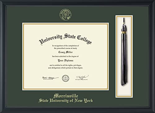 State University of New York Morrisville - Officially Licensed - Gold Embossed Tassel Diploma Frame - Document Size 11" x 8.5"