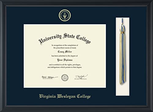 Virginia Wesleyan College - Officially Licensed - Gold Embossed Tassel Diploma Frame - Document Size 11" x 8.5"