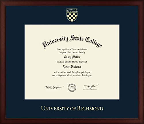 University of Richmond - Officially Licensed - Gold Embossed Diploma Frame - Document Size 14.5" x 11.5"