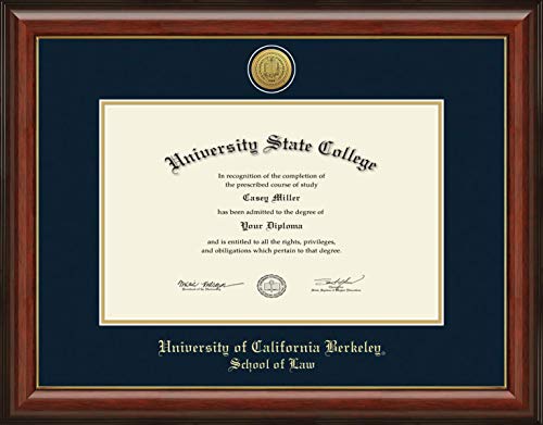 University of California Berkeley School of Law - Officially Licensed - Gold Medallion Diploma Frame - Document Size 17" x 11"