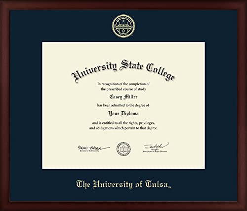 The University of Tulsa - Officially Licensed - Gold Embossed Diploma Frame - Document Size 14" x 11"