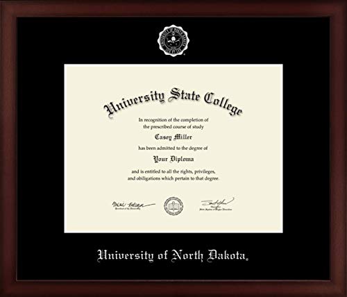 University of North Dakota - Officially Licensed - Bachelor's/Master's - Silver Embossed Diploma Frame - Document Size 11" x 8.5"