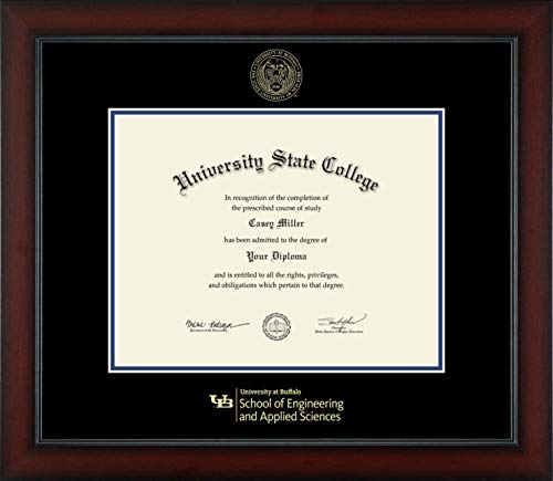 University at Buffalo School of Engineering and Applied Sciences - Officially Licensed - Gold Embossed Diploma Frame - Document Size 12.5" x 9.75"