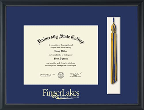 Finger Lakes Community College - Officially Licensed - Gold Embossed Tassel Diploma Frame - Document Size 10" x 8"