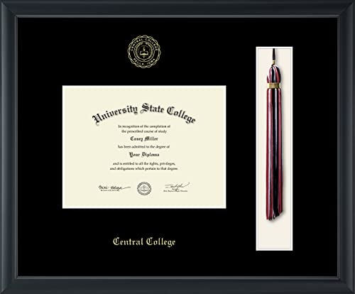 Central College - Officially Licensed - Gold Embossed Tassel Diploma Frame - Document Size 8" x 6"