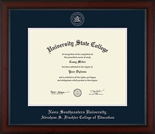 Nova Southeastern University Abraham S. Fischler College of Education - Officially Licensed - Silver Embossed Diploma Frame - Document Size 14" x 11"