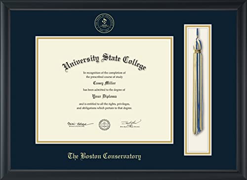 The Boston Conservatory at Berklee - Officially Licensed - Gold Embossed Tassel Diploma Frame - Document Size 11" x 8.5"