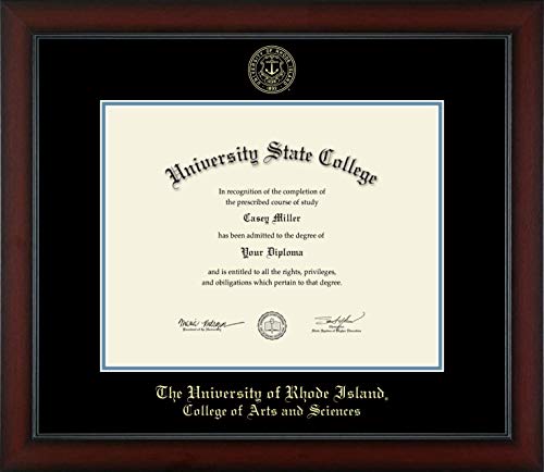 The University of Rhode Island College of Arts and Sciences - Officially Licensed - Gold Embossed Diploma Frame - Document Size 14" x 11"