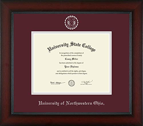 University of Northwestern Ohio - Officially Licensed - Associate's/Bachelor's - Silver Embossed Diploma Frame - Document Size 9" x 7"