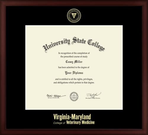 Virginia-Maryland College of Veterinary Medicine - Officially Licensed - Gold Embossed Diploma Frame - Document Size 15.5" x 13.5"