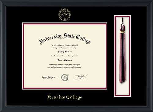 Erskine College - Officially Licensed - Gold Embossed Tassel Diploma Frame - Document Size 11" x 8.5"