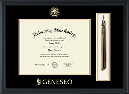 State University of New York Geneseo - Officially Licensed - Gold Embossed Tassel Diploma Frame - Document Size 11" x 8.5"