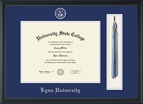 Lynn University - Officially Licensed - Silver Embossed Tassel Diploma Frame - Document Size 11" x 8.5"