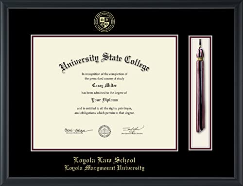 Loyola Law School Los Angeles - Officially Licensed - Gold Embossed Tassel Diploma Frame - Document Size 14" x 11"