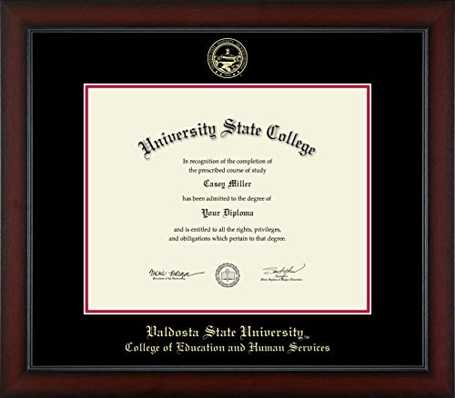 Valdosta State University College of Education and Human Services - Officially Licensed - Gold Embossed Diploma Frame - Document Size 15" x 12"