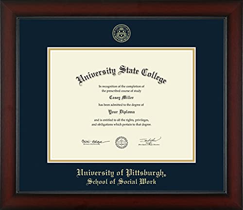 University of Pittsburgh School of Social Work - Officially Licensed - Gold Embossed Diploma Frame - Document Size 11" x 8.5"