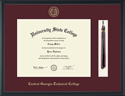 Central Georgia Technical College - Officially Licensed - Gold Embossed Tassel Diploma Frame - Document Size 14" x 11"