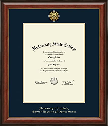 Framerly For University of Virginia School of Engineering & Applied Science - Officially Licensed - Gold Medallion Diploma Frame - Document Size 17" x 22"