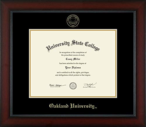 Oakland University - Officially Licensed - Gold Embossed Diploma Frame - Document Size 11" x 8.5"