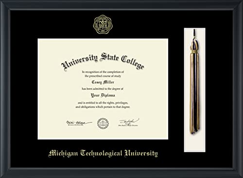 Michigan Technological University - Officially Licensed - Gold Embossed Tassel Diploma Frame - Document Size 11" x 8.5"