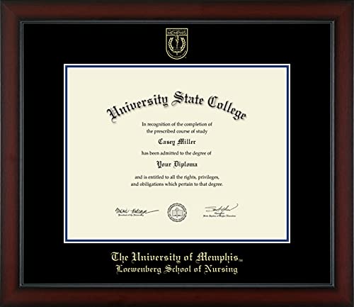 The University of Memphis Loewenberg School of Nursing - Officially Licensed - Bachelor's/Master's/Pre-2010 PhD - Gold Embossed Diploma Frame - Document Size 14" x 11"