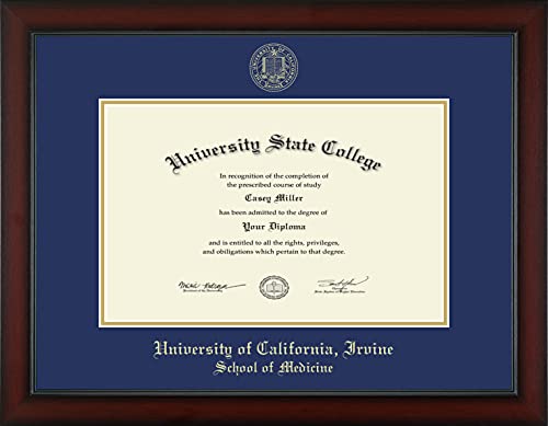 University of California Irvine School of Medicine - Officially Licensed - Gold Embossed Diploma Frame - Document Size 17" x 11"