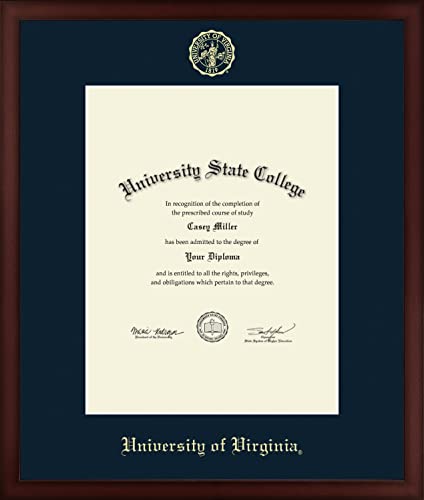 Framerly For University of Virginia - Officially Licensed - Gold Embossed Diploma Frame - Document Size 17" x 22"