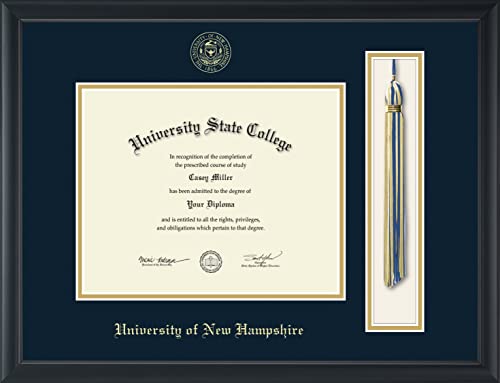 University of New Hampshire - Officially Licensed - Gold Embossed Tassel Diploma Frame - Document Size 10" x 8"