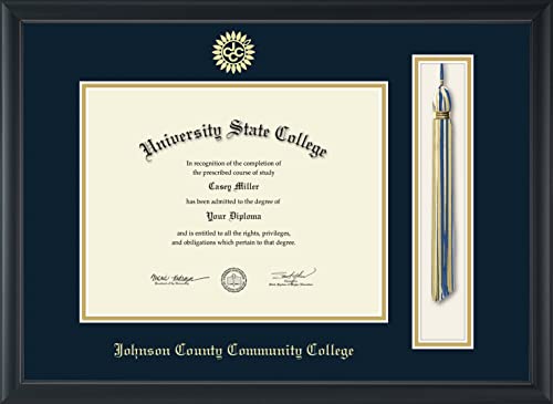 Johnson County Community College - Officially Licensed - Gold Embossed Tassel Diploma Frame - Document Size 11" x 8.5"