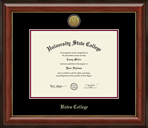 Bates College - Officially Licensed - Gold Medallion Diploma Frame - Document Size 11" x 8.5"