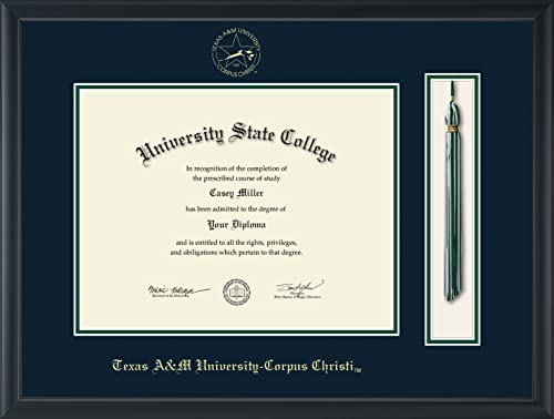 Texas A&M University Corpus Christi - Officially Licensed - Gold Embossed Tassel Diploma Frame - Document Size 13" x 10"