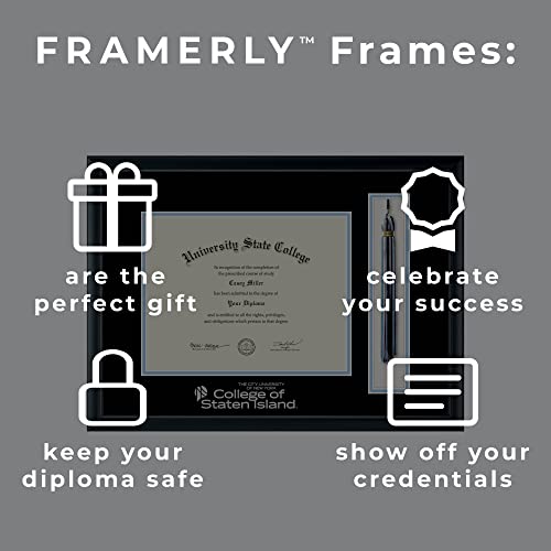 College of Staten Island - Officially Licensed - Silver Embossed Tassel Diploma Frame - Document Size 11" x 8.5"