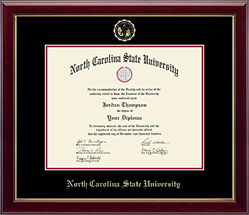 Church Hill Classics North Carolina State University - Gold Embossed - Featuring Gallery Moulding - Officially Licensed - Diploma Size 14" x 11"