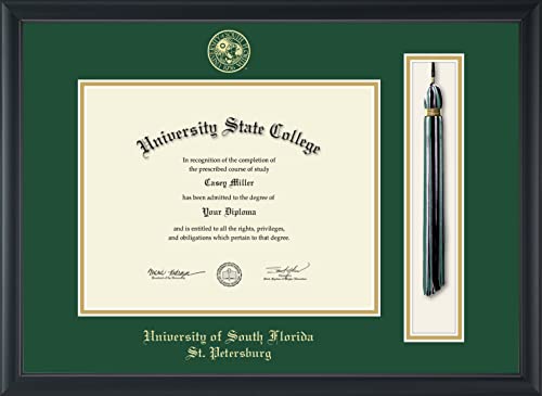 University of South Florida - Officially Licensed - Gold Embossed Tassel Diploma Frame - Document Size 11" x 8.5"