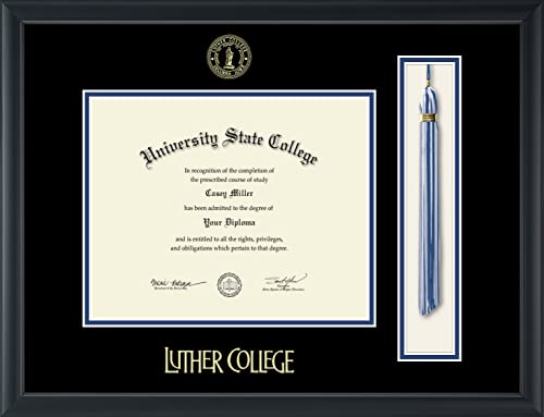 Luther College - Officially Licensed - Gold Embossed Tassel Diploma Frame - Document Size 10" x 8"