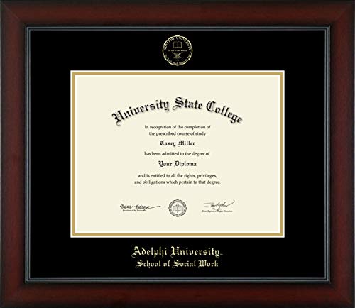 Adelphi University School of Social Work - Officially Licensed - Gold Embossed Diploma Frame - Document Size 11" x 8.5"