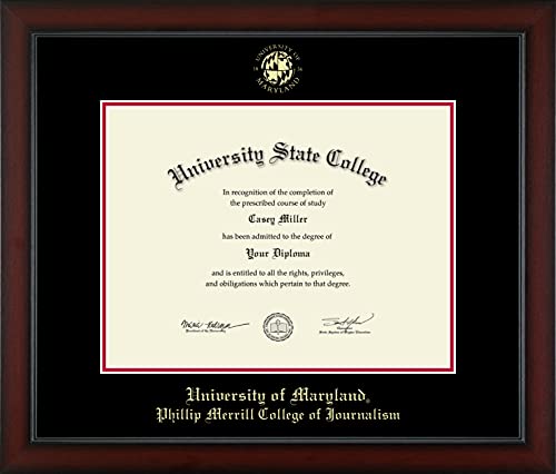 University of Maryland, College Park Phillip Merrill College of Journalism - Officially Licensed - Gold Embossed Diploma Frame - Document Size 17" x 13"