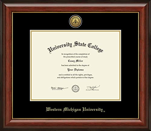 Western Michigan University - Officially Licensed - Gold Medallion Diploma Frame - Document Size 11" x 8.5"